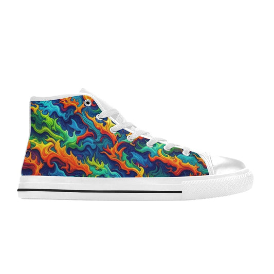 KIDS' Psychedelic Camo Rhythm High Top Canvas Y2K Sneakers