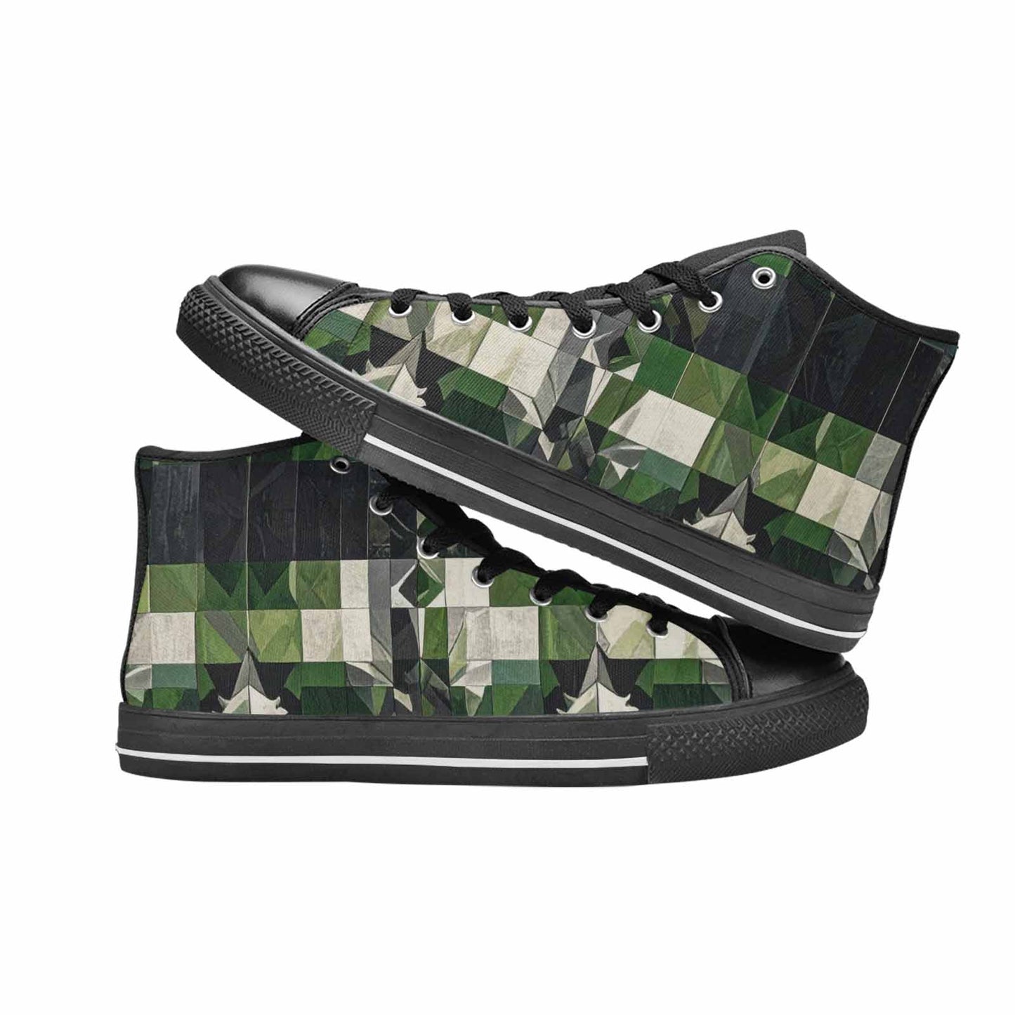 MEN'S Aromantic Flag Color High Top Canvas Neon Fantasy Custom Sneakers