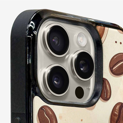 iPhone 16 Pro Case — Coffee Cup And Bean Pattern Seamless, Custom Art Phone Cover