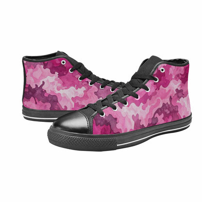 MEN'S Military Camouflage Blotch High Top Canvas Vibrant Chaos Custom Shoes
