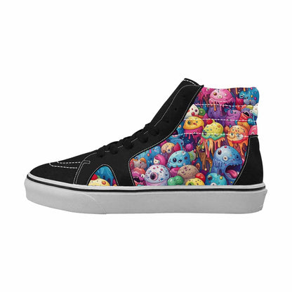 MEN'S Melting Ice Cream Monster High Top Canvas Wallpaper Art Sneakers