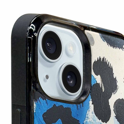 iPhone 15 Plus Case — Animal Print Black Blue Ink Animal, Customized Protective Case