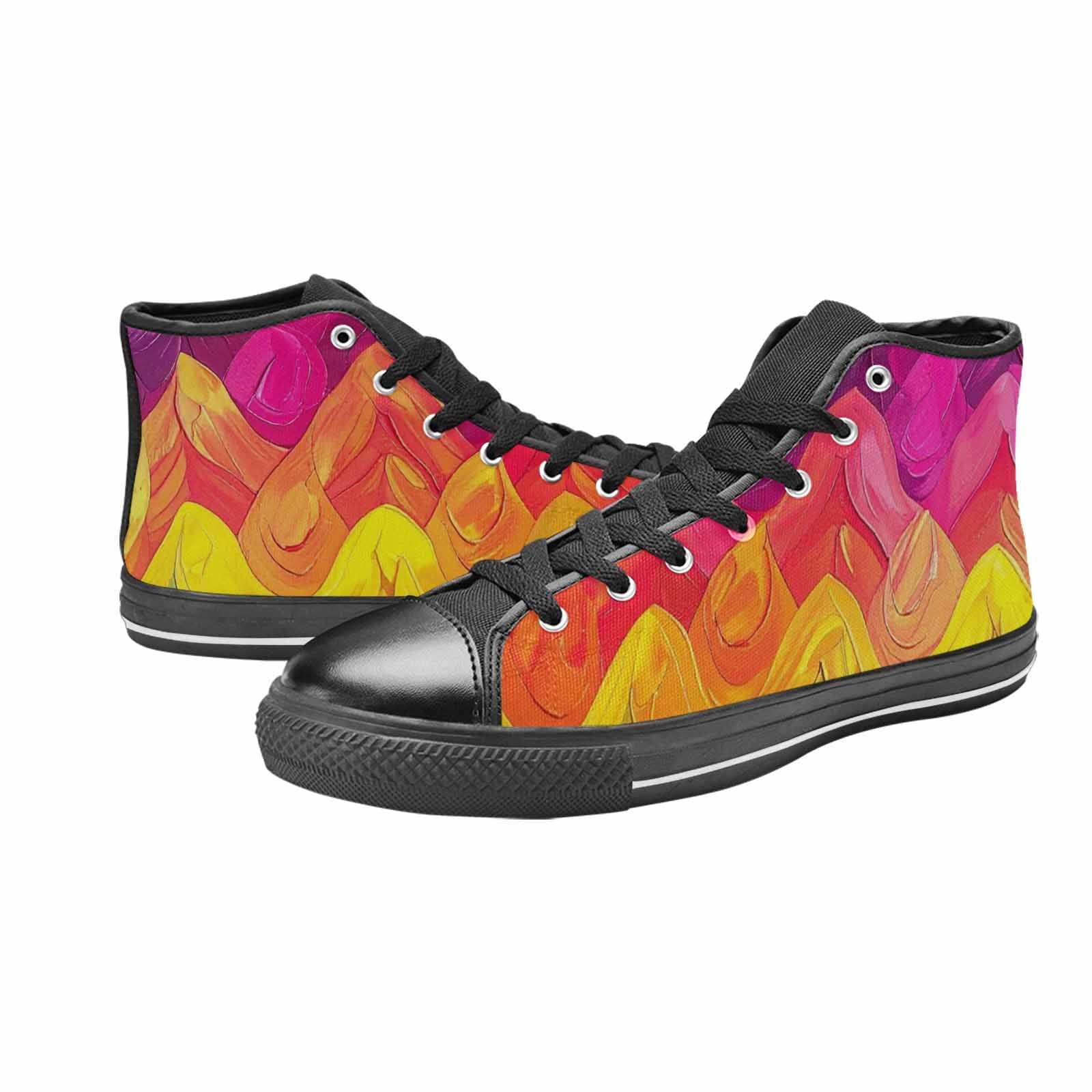 MEN'S Pansexual Flag Color High Top Canvas Vibrant Chaos Sneakers