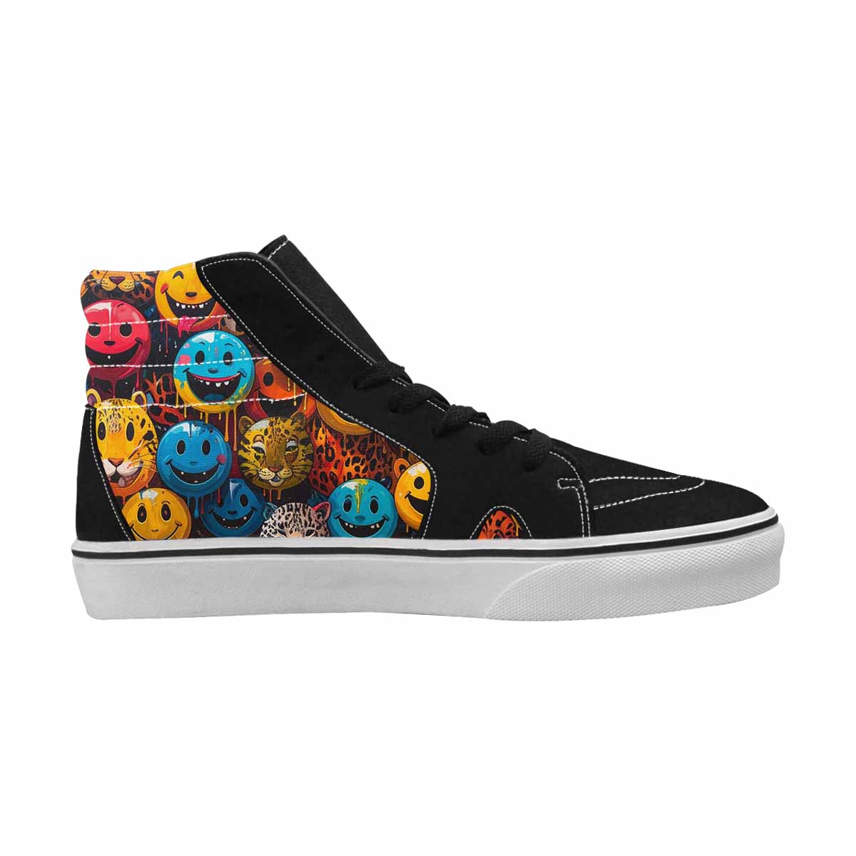 MEN'S Smiley Faces High Top Canvas Y2K Custom Shoes