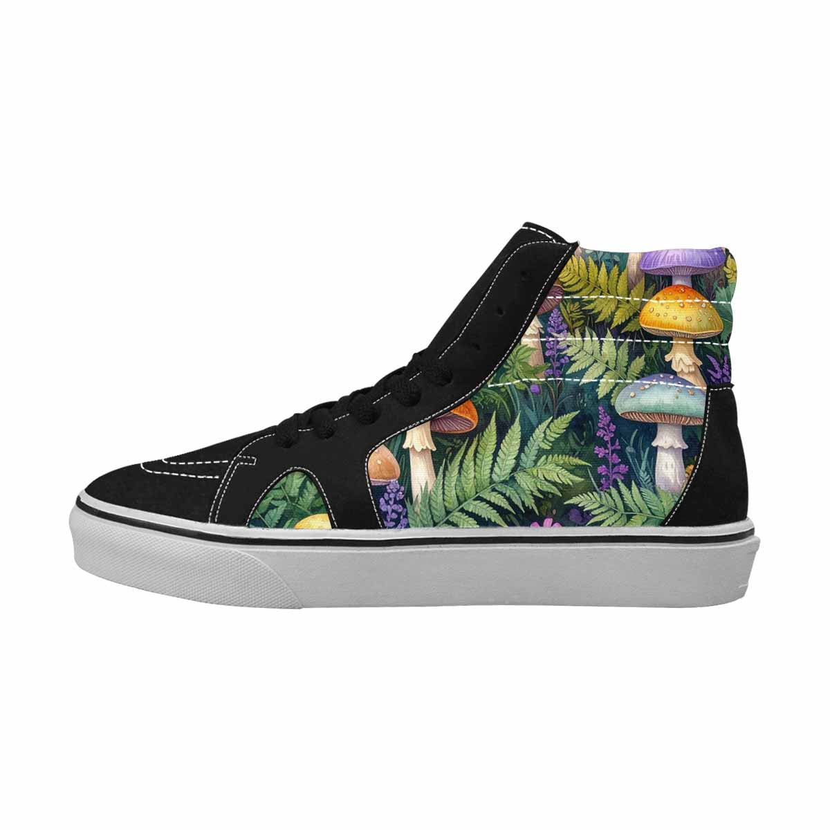 MEN'S Mushrooms  Botanical Mushrooms High Top Canvas Melting Art Custom Sneakers
