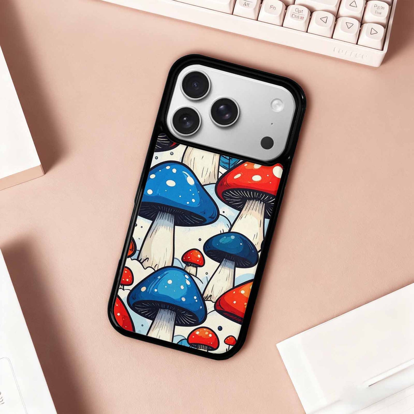 iPhone 17 Pro Case — Vivid Winter Mushroom Seamless Cartoon Cute, Custom Phone Case