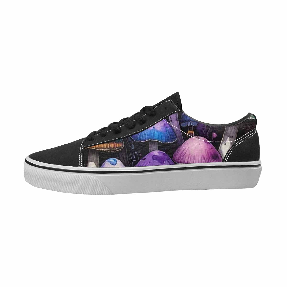 WOMEN'S Mushrooms Black & Purple Ink Canvas Custom Fashion Dreamcore Custom Kicks