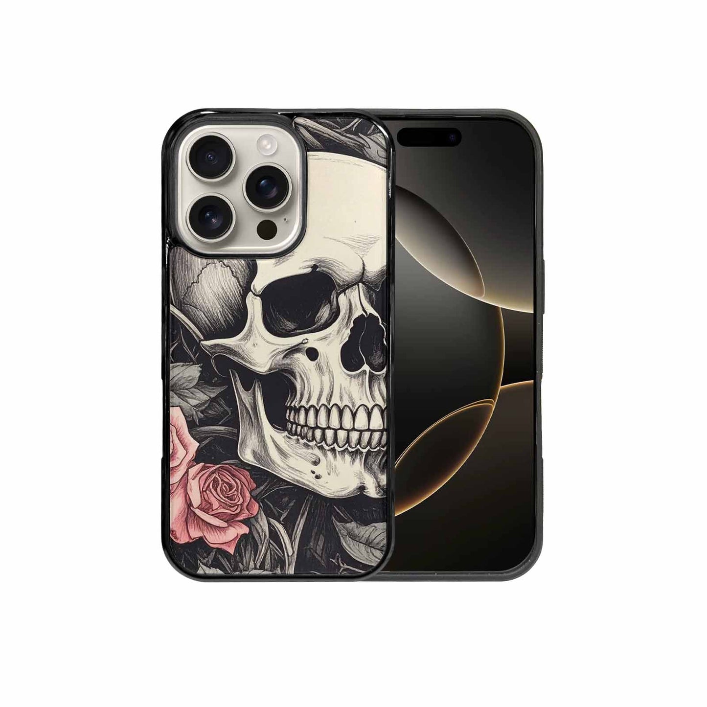 iPhone 16 Pro Case — 20 Skulls Overlapping Seamless Tileable Pattern, Custom Made Phone Cover