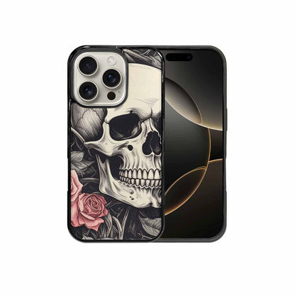 iPhone 16 Pro Case — 20 Skulls Overlapping Seamless Tileable Pattern, Custom Made Phone Cover