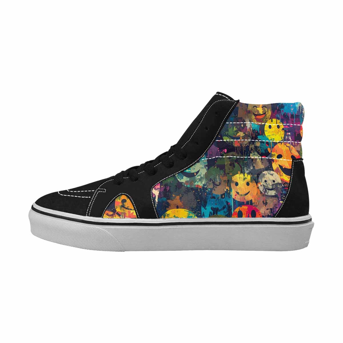MEN'S Smiley Faces  Camo High Top Canvas Dreamlike Shoes