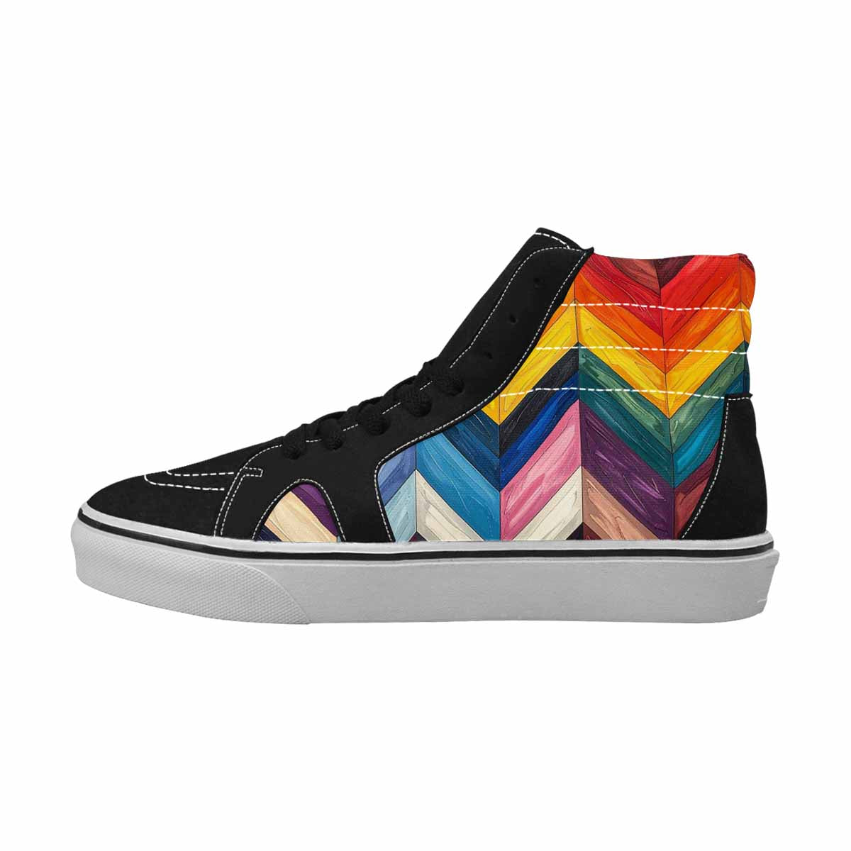WOMEN'S Progress Pride Flag High Top Canvas Y2K Custom Sneakers
