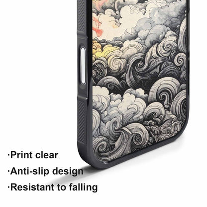 iPhone 17 Pro Case — Tie Dye Swirls Black White Tie, Custom Print Case Cover