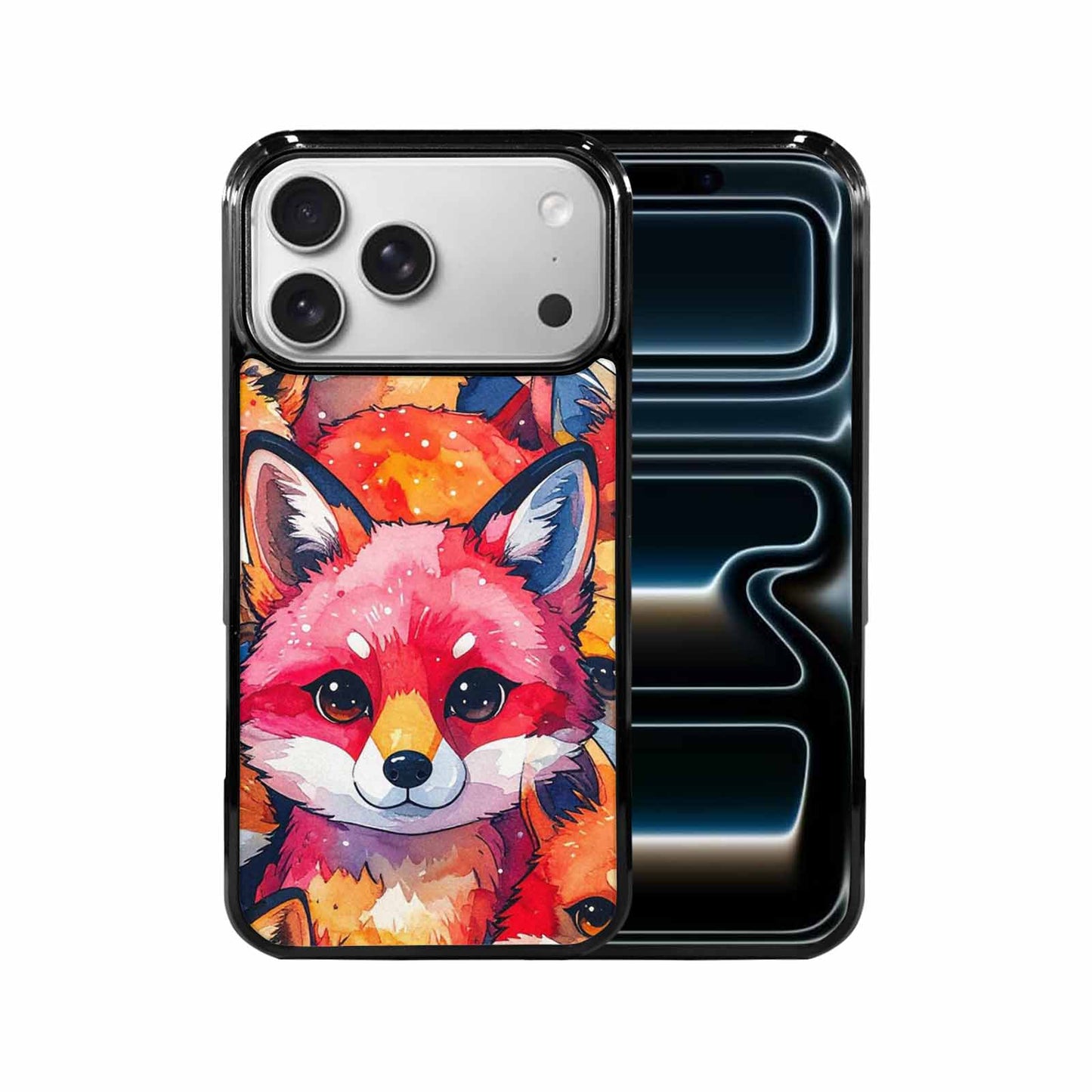 iPhone 17 Pro Max Case — Watercolor Kawaii Fox Watercolor Abstract, Personalized Phone Case