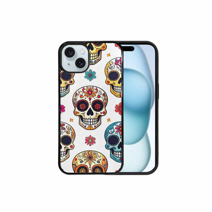 iPhone 15 Plus Case — Vibrant Skull Seamless, Personalized Phone Case