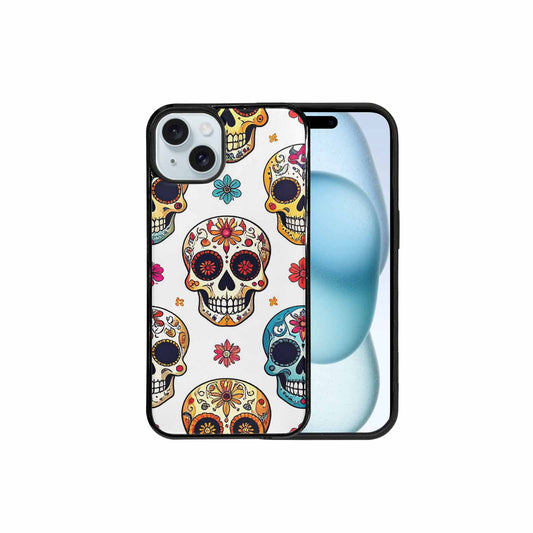 iPhone 15 Plus Case — Vibrant Skull Seamless, Personalized Phone Case
