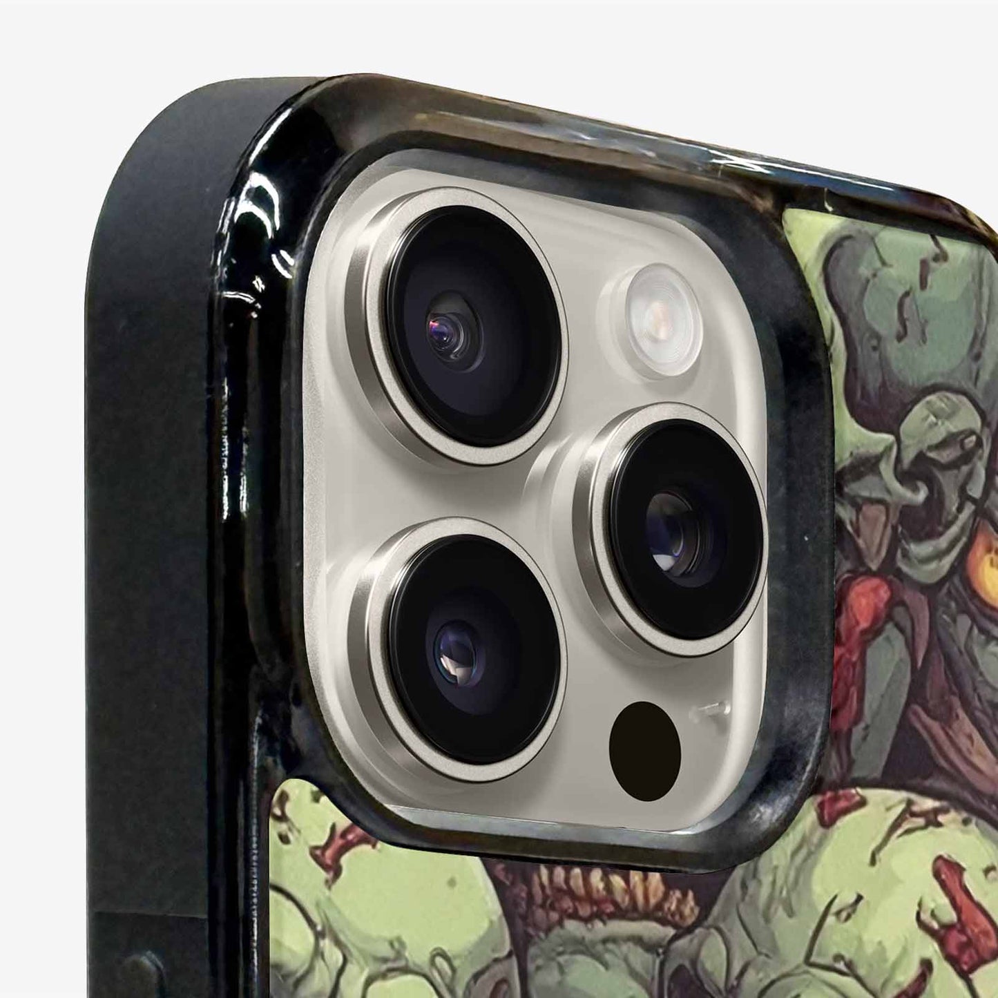 iPhone 16 Pro Case — Zombie Head Pattern Hundreds Of Small, Custom Printed Phone Case