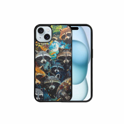 iPhone 15 Plus Case — Raccoon Bandit Raccoon Bandit Pattern Hundreds, Custom Made Phone Cover