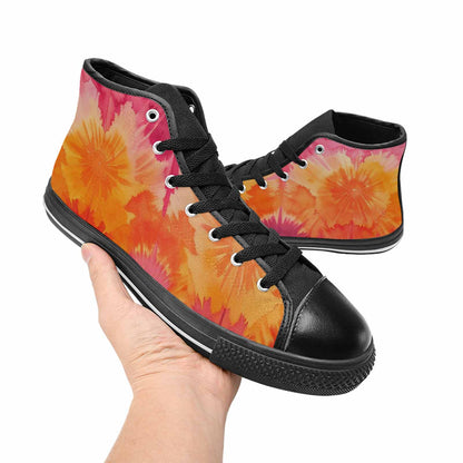 MEN'S Tie Dye - High Top Canvas Dark Academia Custom Sneakers