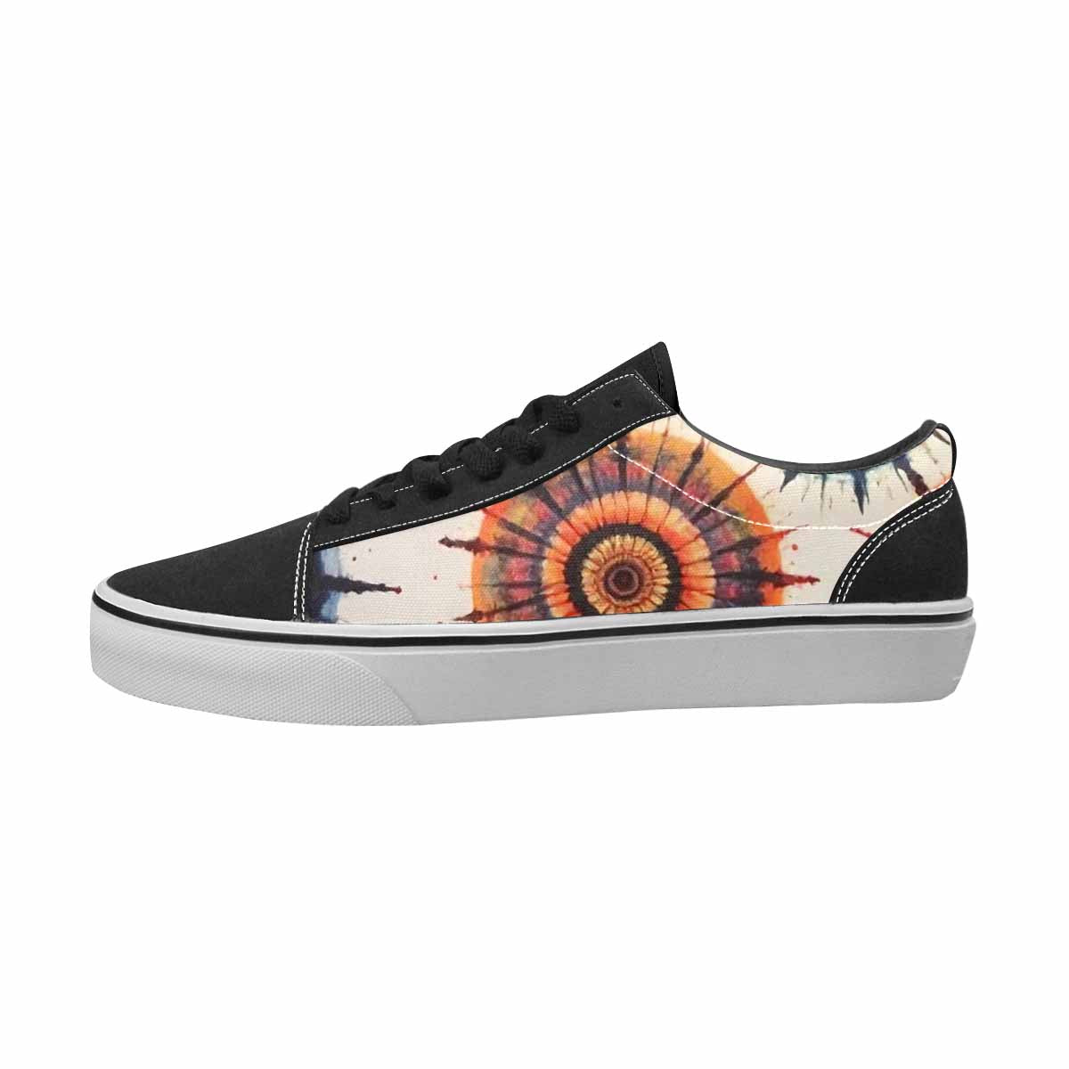 MEN'S Tie Dye Black & Red Ink Canvas Graphic Print Kaleidoscope All Over Print Shoes