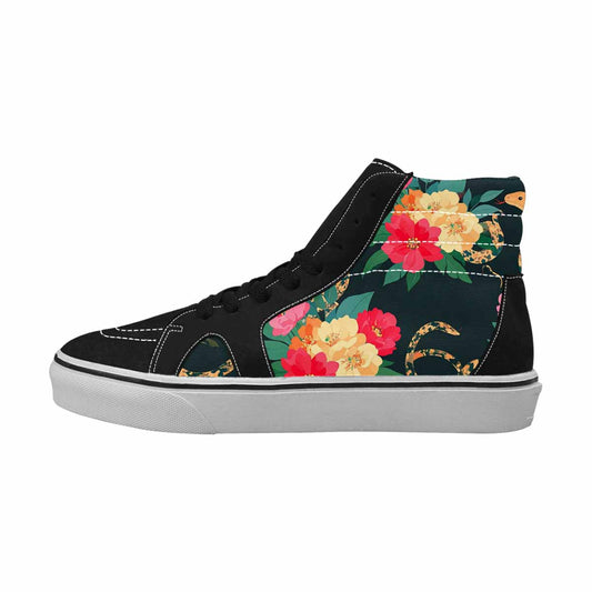 WOMEN'S Floral Snake Print High Top Canvas Dreamcore Custom Shoes