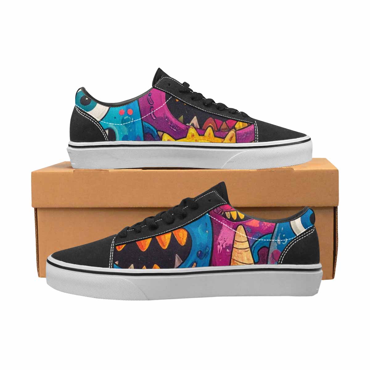 MEN'S Goofy Cartoon Monster Canvas Lace-Up Cottagecore Sneakers