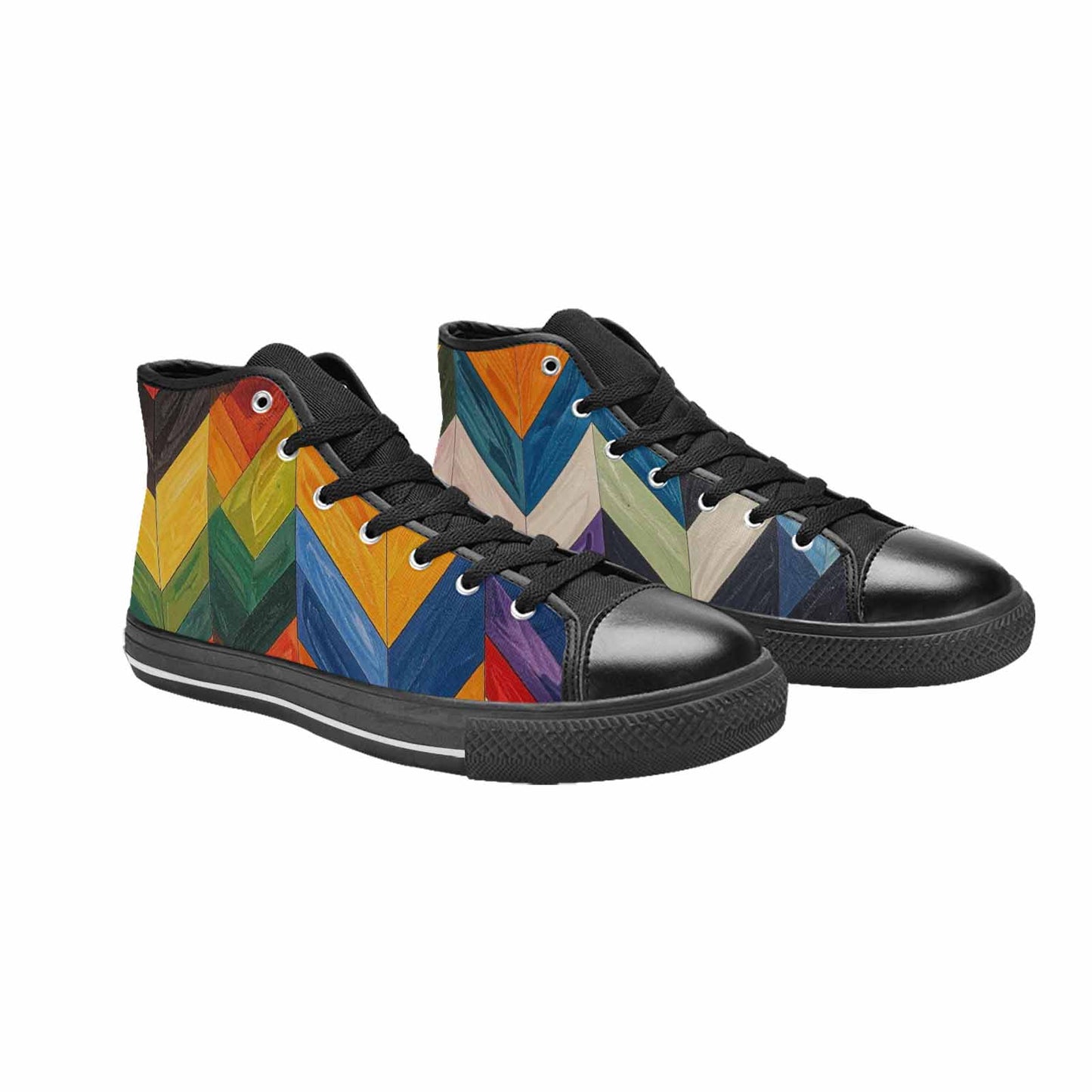 MEN'S Progress Pride Flag High Top Canvas Vivid Custom Sneakers