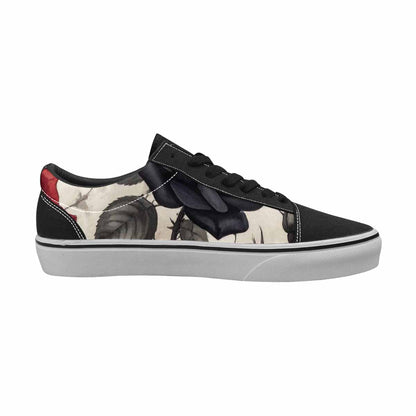 MEN'S Black Gothic Rose Canvas Lace-Up Y2K Shoes