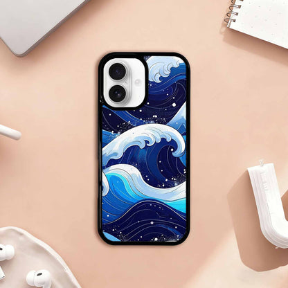 iPhone 17 Case — Glossy Winter Wave Cartoon Cute, Custom Printed Phone Case