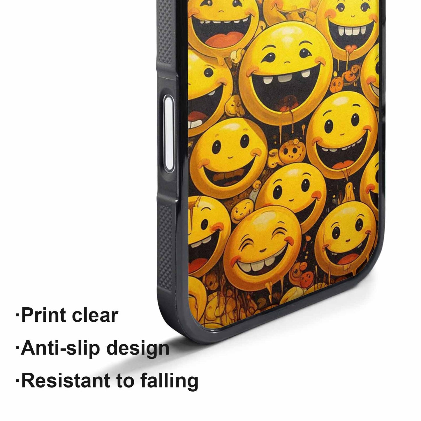 iPhone 17 Pro Max Case — Melting Moon Smiley Red Original Art, Customized Protective Case