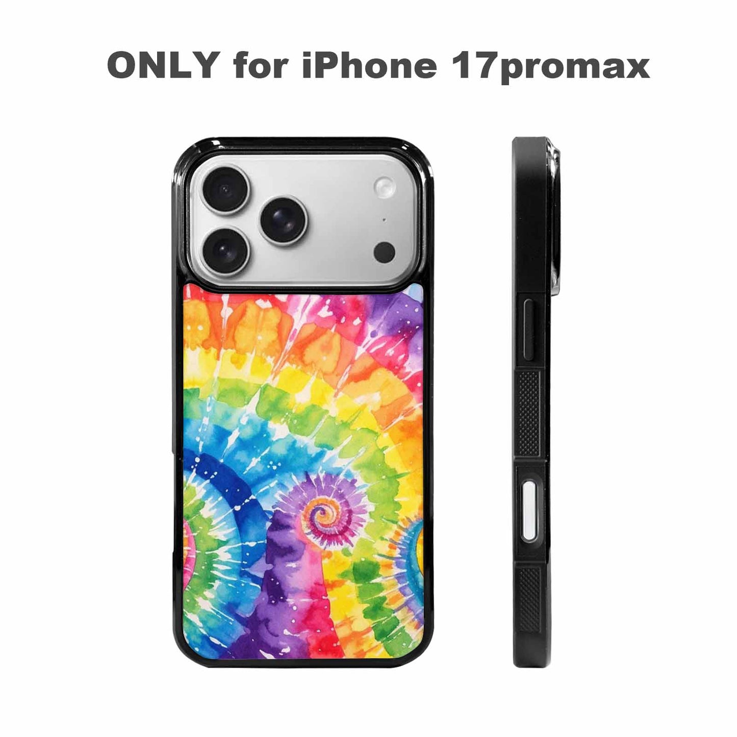 iPhone 17 Pro Max Case — Tie Dye Spiral Rainbow Tie Dye, Custom Print Case Cover