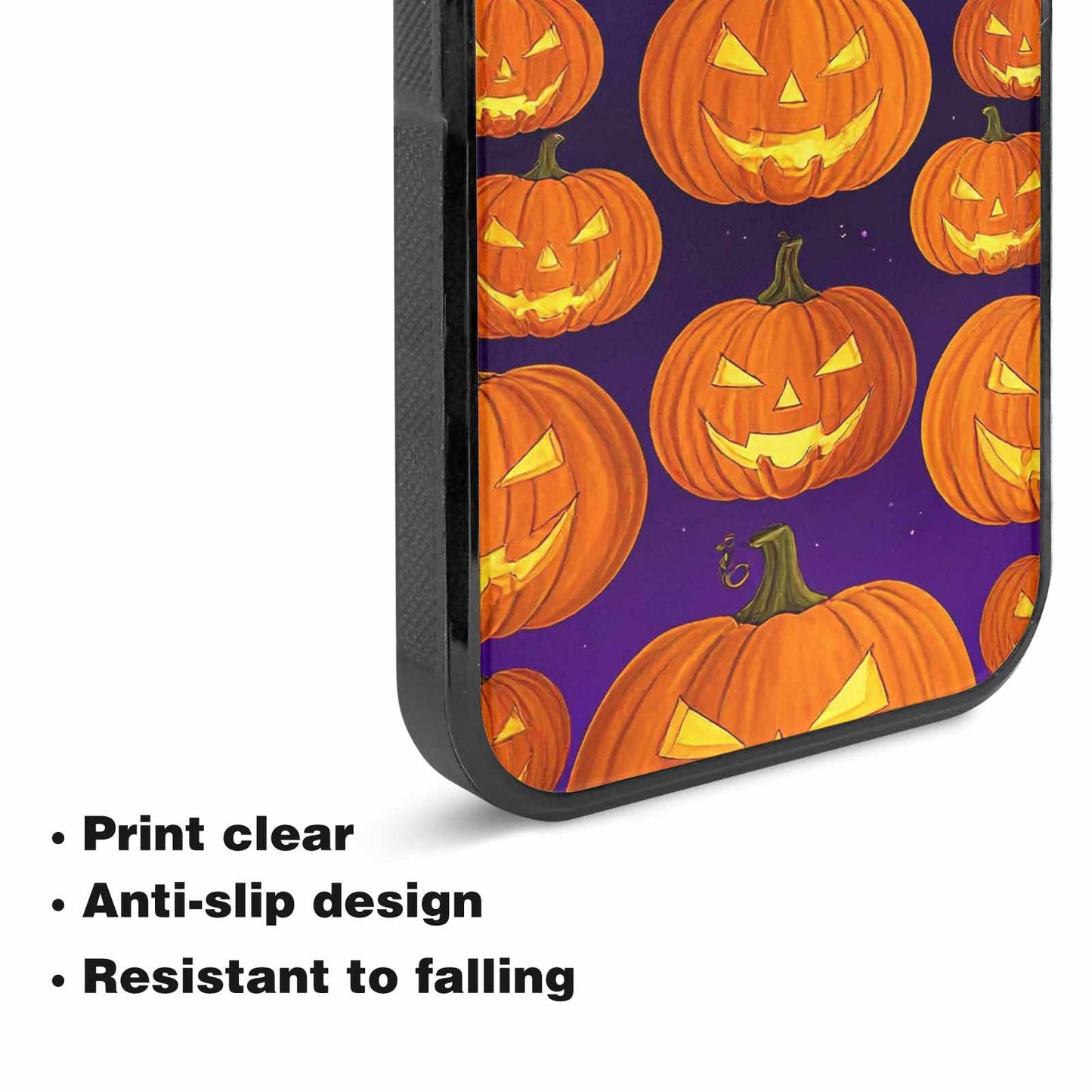 iPhone 15 Case — Halloween Jackolantern Purple Sky Custom, Original Design Phone Case
