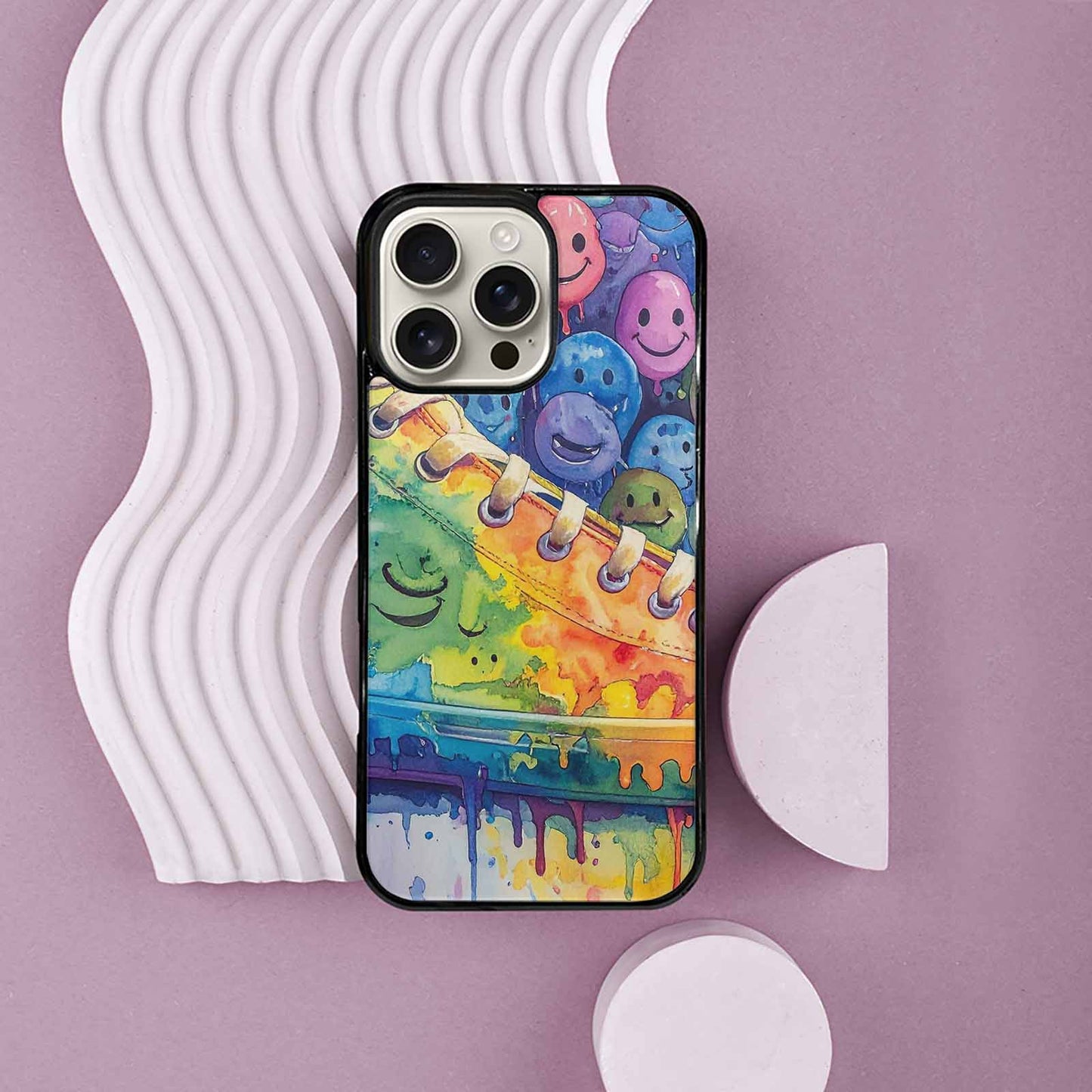 iPhone 16 Pro Max Case — Smiley Facessmiley Faces Tie D, Custom Art Phone Cover