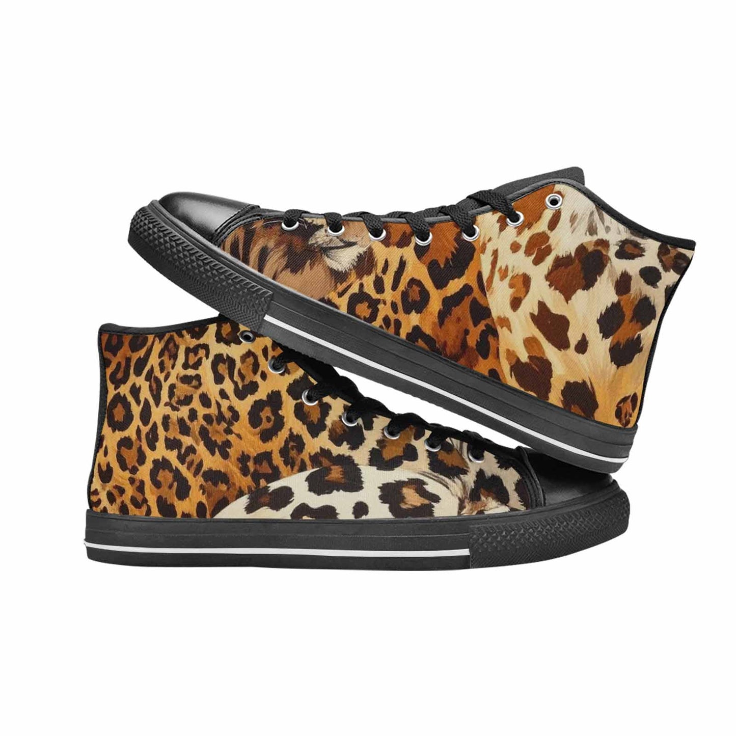 MEN'S Animal Print High Top Canvas Neon Fantasy Custom Shoes