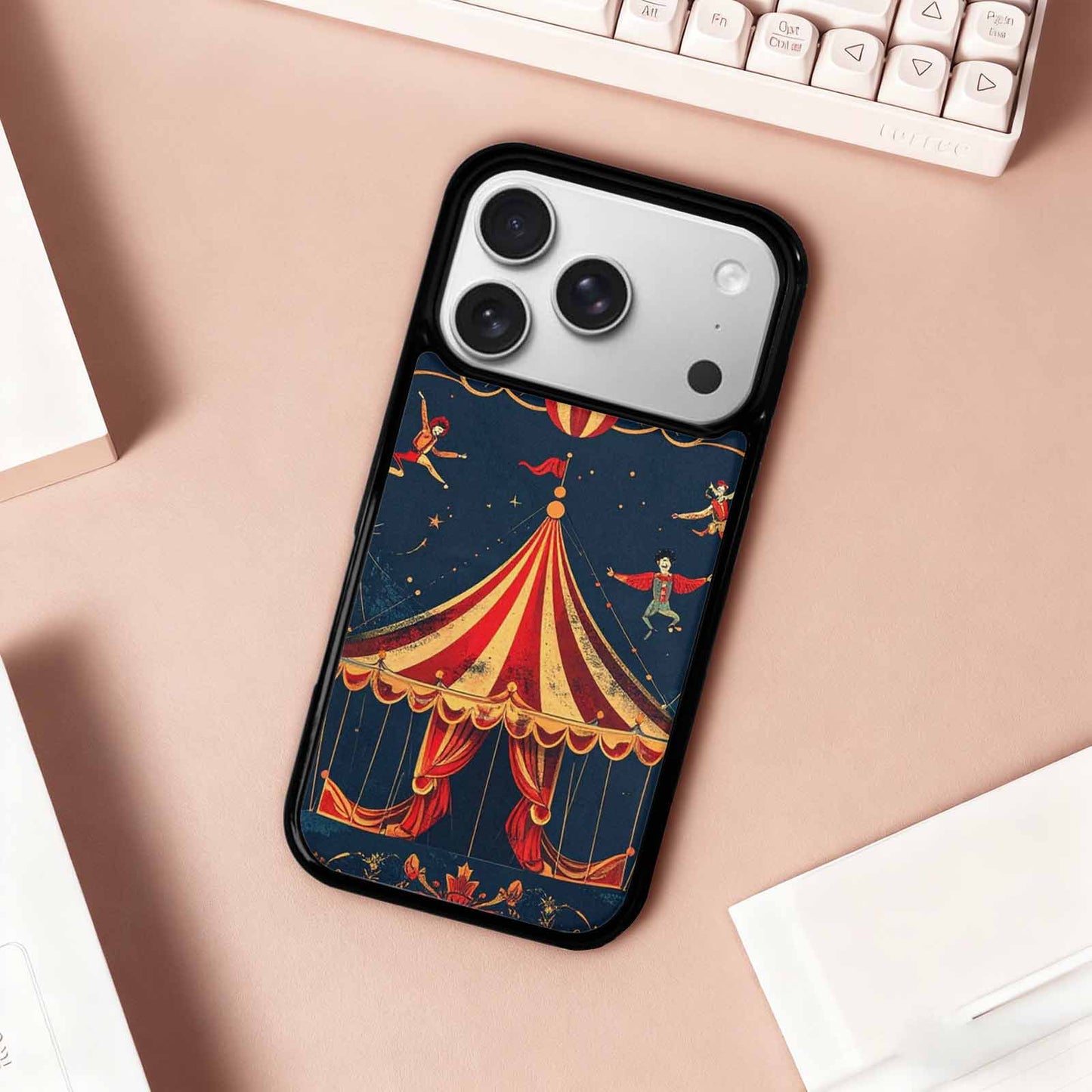 iPhone 17 Pro Case — Vintage Circus Art Pattern Retro Vintage, Custom Designed Case Cover