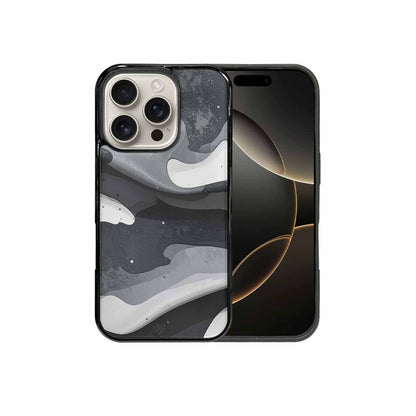 iPhone 16 Pro Case — Grey Camo Print, Custom Made Phone Cover