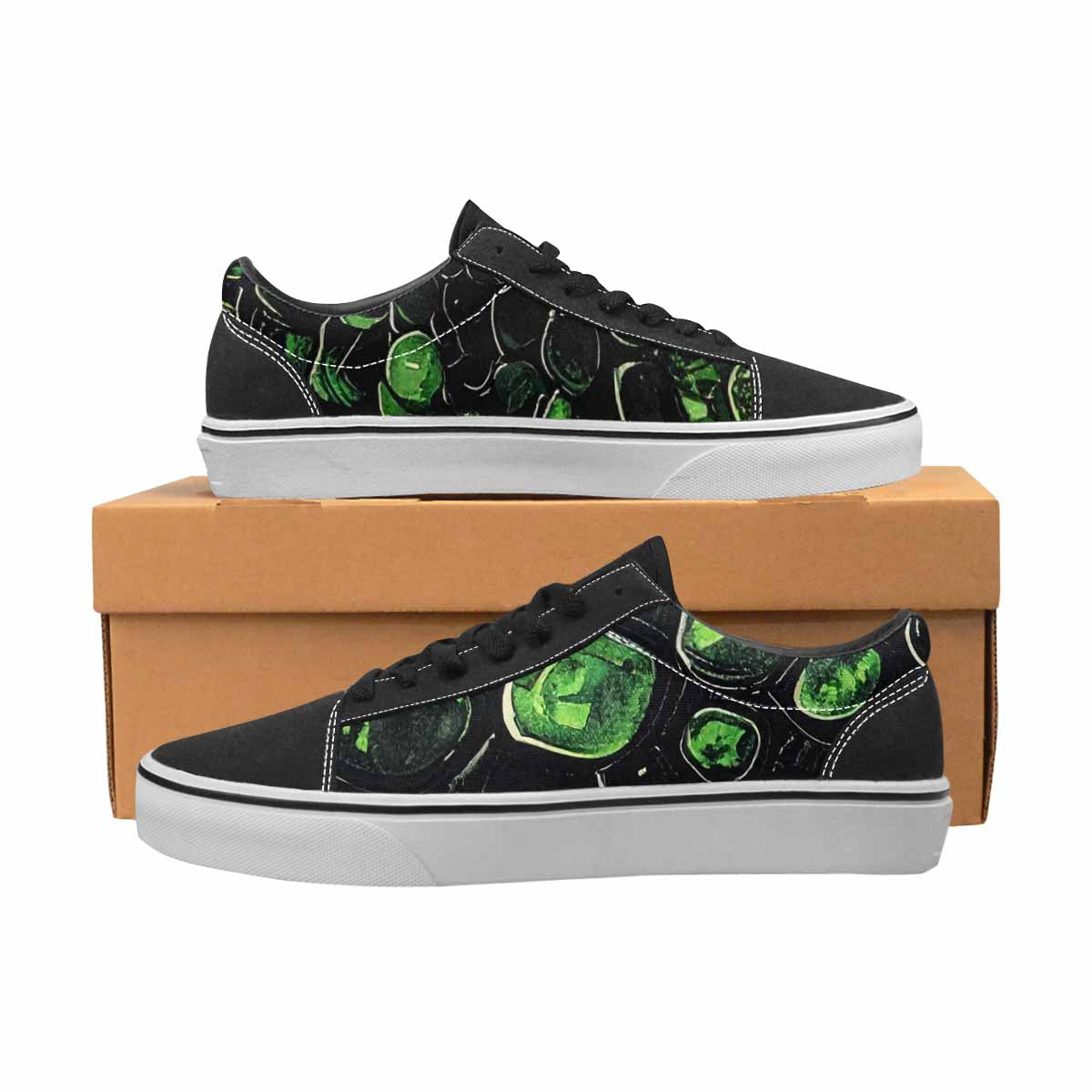 WOMEN'S Reptile Scale Lace-Up Canvas Kaleidoscope Custom Sneakers