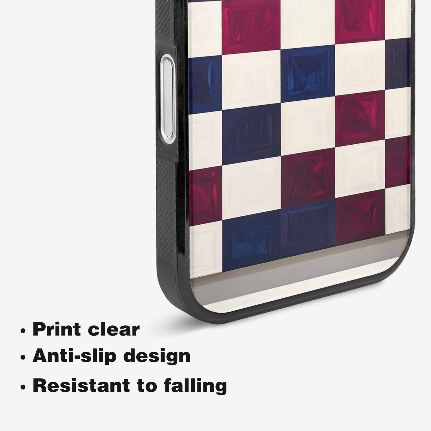 iPhone 16 Case — Checkerboard Print, Unique Phone Case Design