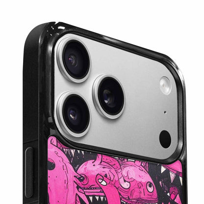 iPhone 17 Pro Max Case — Black &amp; Pink Ink Cartoon Cute, Original Design Phone Case