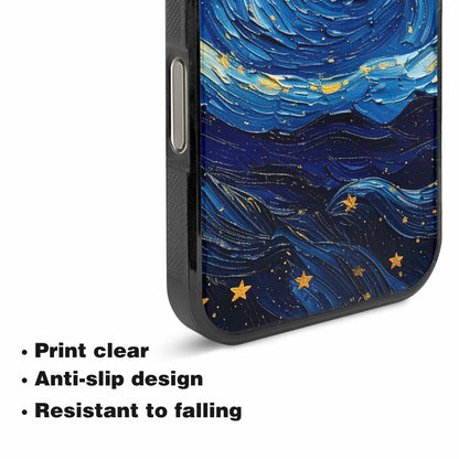 iPhone 16 Pro Max Case — Swirling Deep Blue Night Sky Filled, Unique Phone Case Design