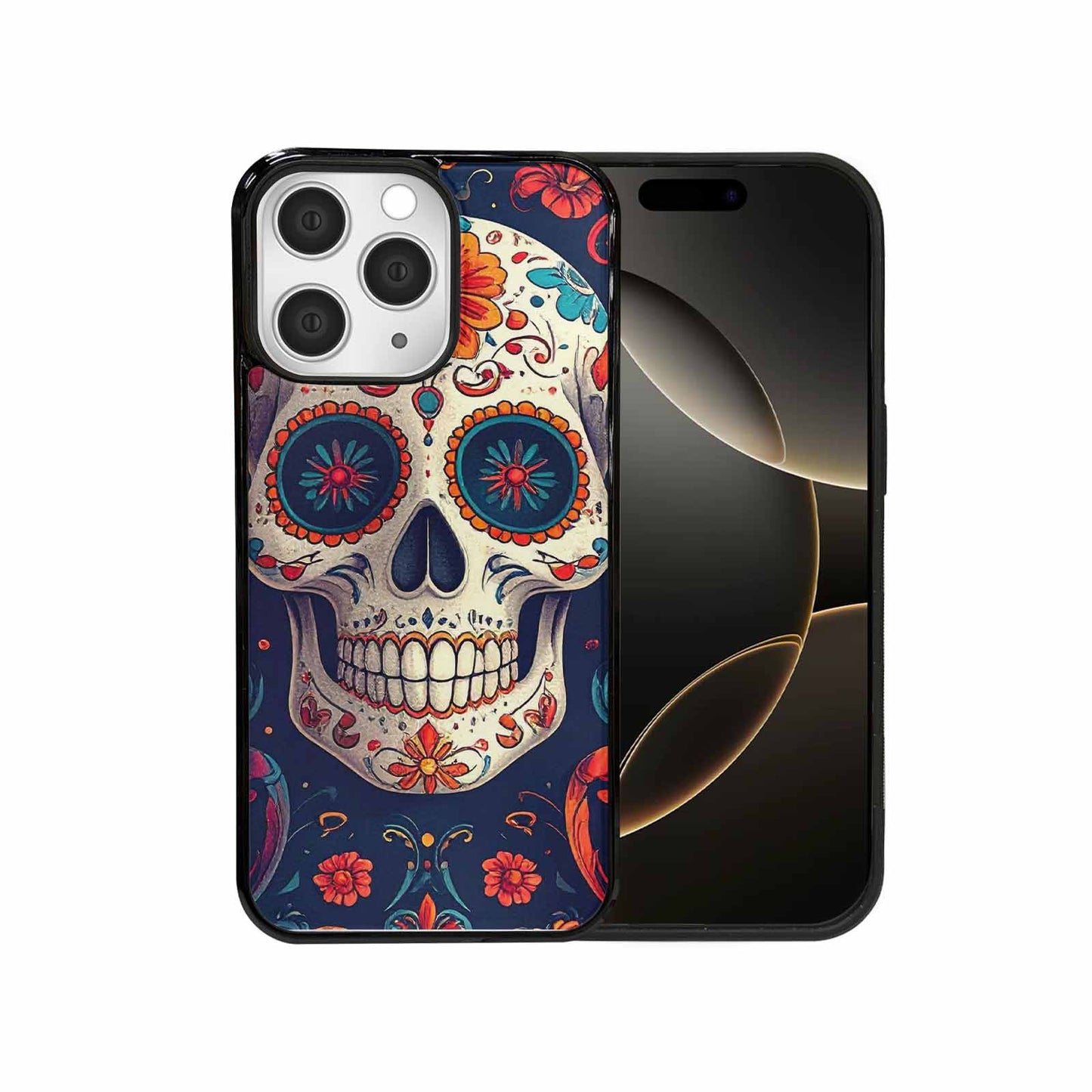 iPhone 15 Pro Max Case — Day Dead Sugar Skull Art 100s, Custom Phone Case