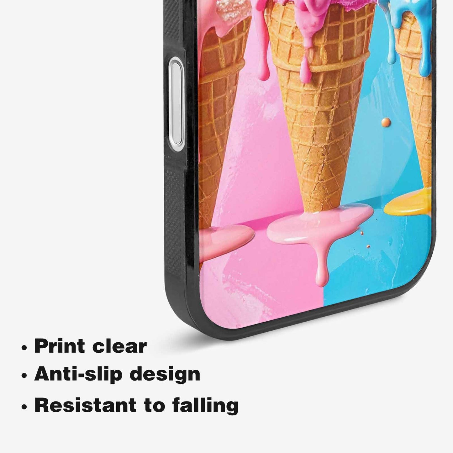 iPhone 16 Plus Case — Collage Of Overlapping Waffle Cones Icecream, Custom Print Case Cover