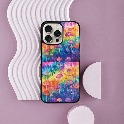 iPhone 16 Pro Max Case — Mushrooms Tie Dyemushrooms Pat, Custom Print Case Cover