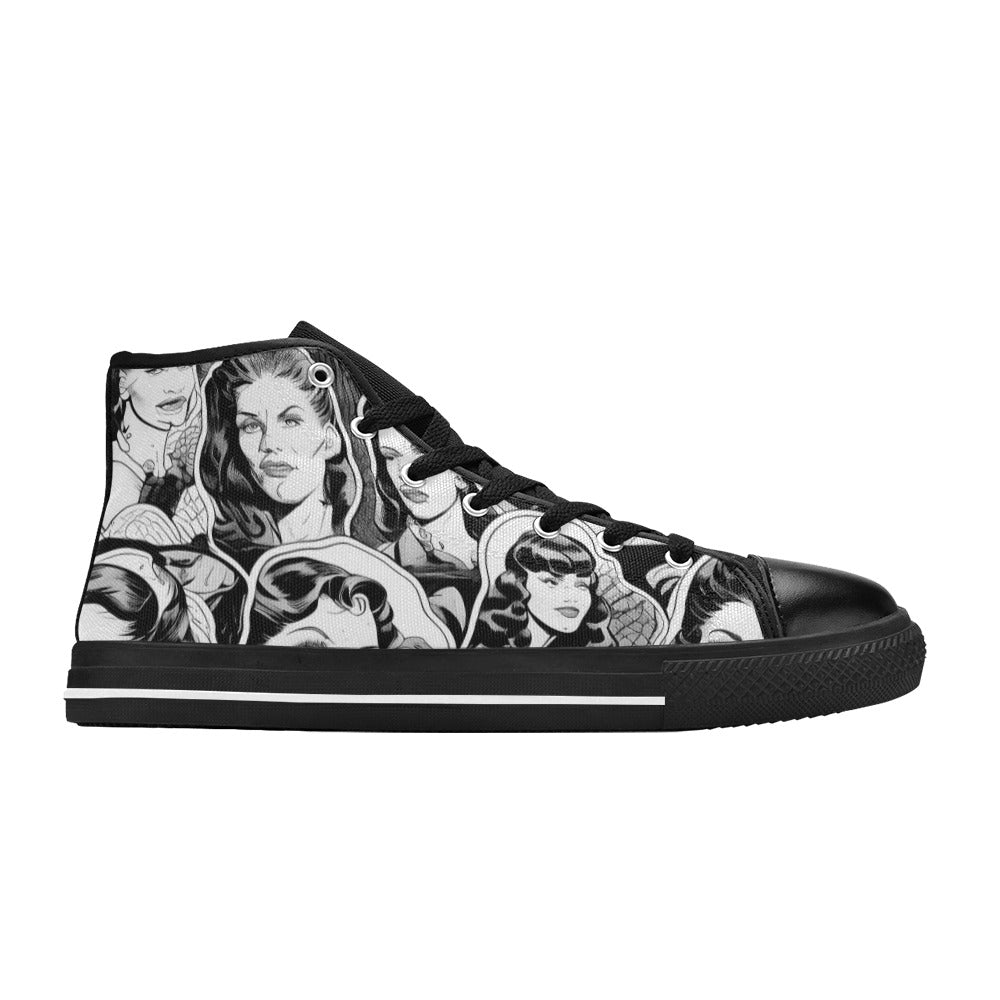 MEN'S Cc Retro Faces 2 High Top Canvas Grunge Custom Shoes