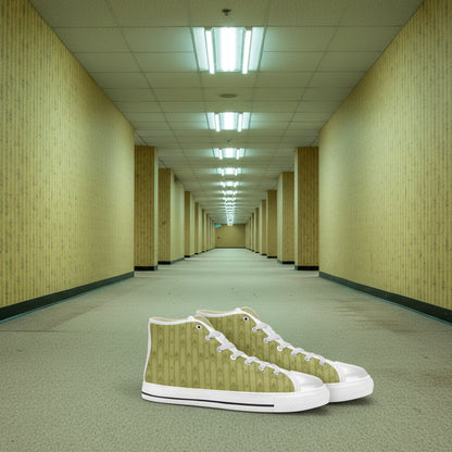 Yellow Wallpaper High-Top Sneakers | Level 0 Fashion High Top Canvas Shoes for Kid