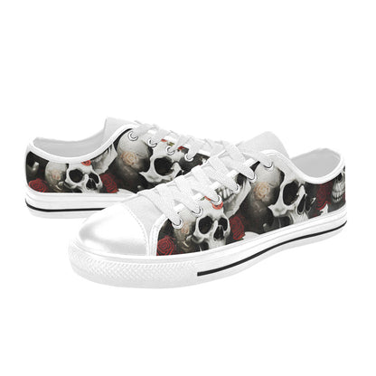WOMEN'S Rose Skulls Dark 3 Canvas Wallpaper Art Custom Sneakers