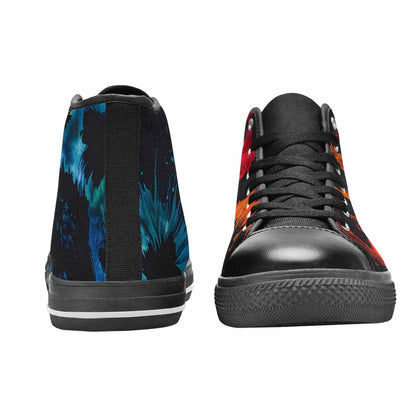 WOMEN'S Dark Animal Print High Top Canvas Aesthetic Shoes