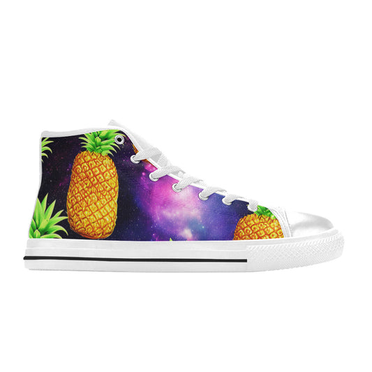 WOMEN'S Galaxy Pineapples High Top Canvas Surreal Custom Shoes