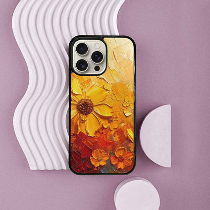 iPhone 16 Pro Max Case — Impressionist Sunflower Brushstroke Pattern Hundreds Of, Personalized Phone Case