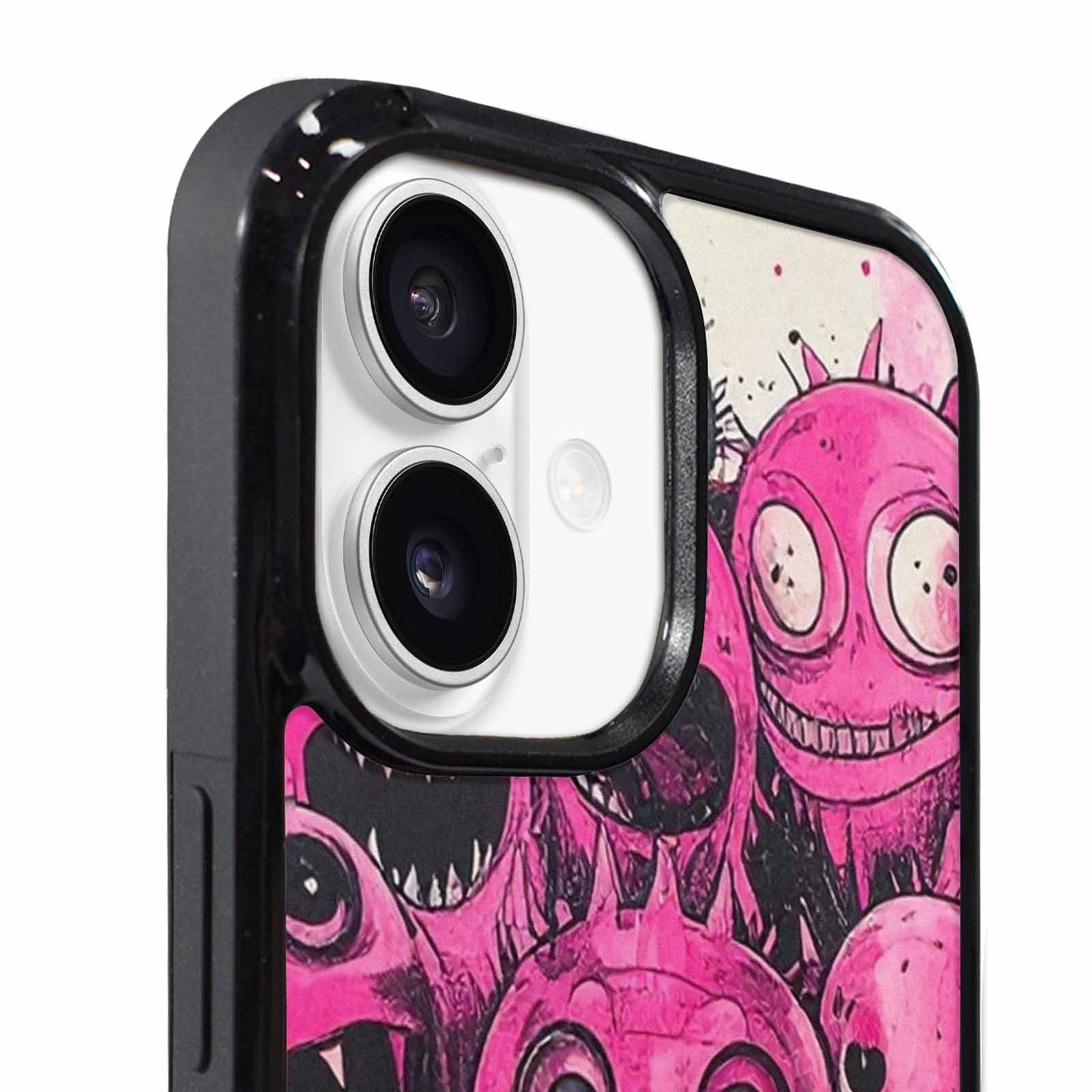iPhone 17 Case — Black &amp; Pink Ink Cartoon Cute, Custom Made Phone Cover