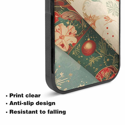 iPhone 15 Plus Case — Christmas Wrapping Paper Pattern Art Wallpaper, Customized Protective Case